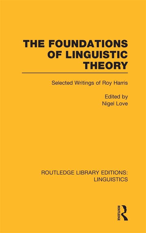 foundations linguistic theory rle linguistics Epub